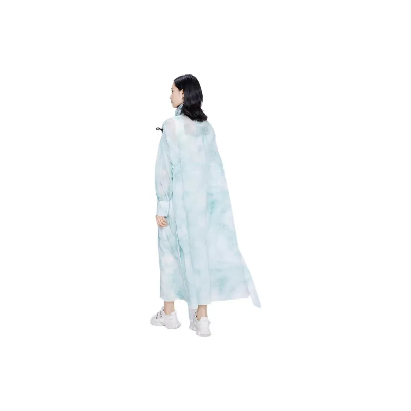 BBLLUUEE Trench Coat Women's Light Aqua Green-2