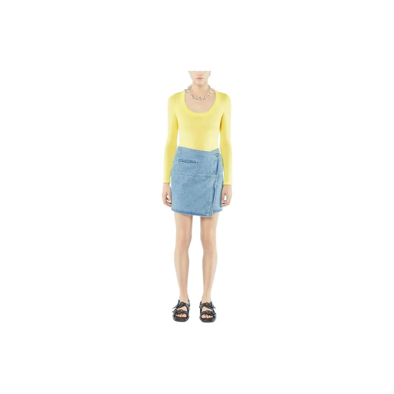 NANUSHKA FW23 CASNA Denim Short Skirts Women's Blue-1