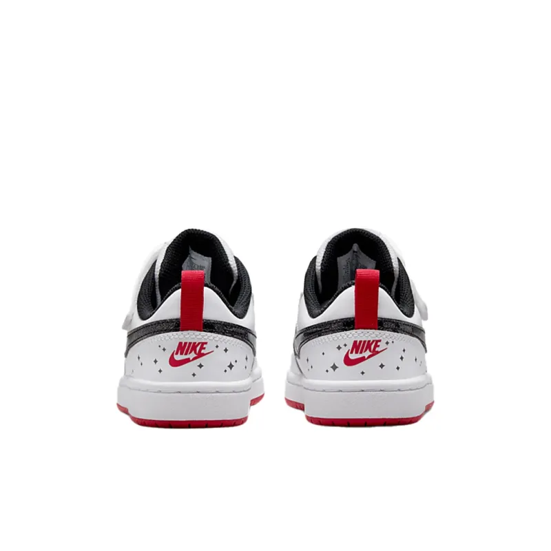 Nike Low 2 SE Low Top Skateboard Shoes White Black Children Aged 3 7 Years Old-4