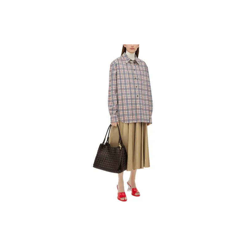 Bottega Veneta Printed Leather Checked Jackets & Coats Women's Birch-3