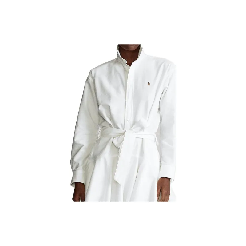 Polo Ralph Lauren SS23 Long Sleeved Dress Women's White-4