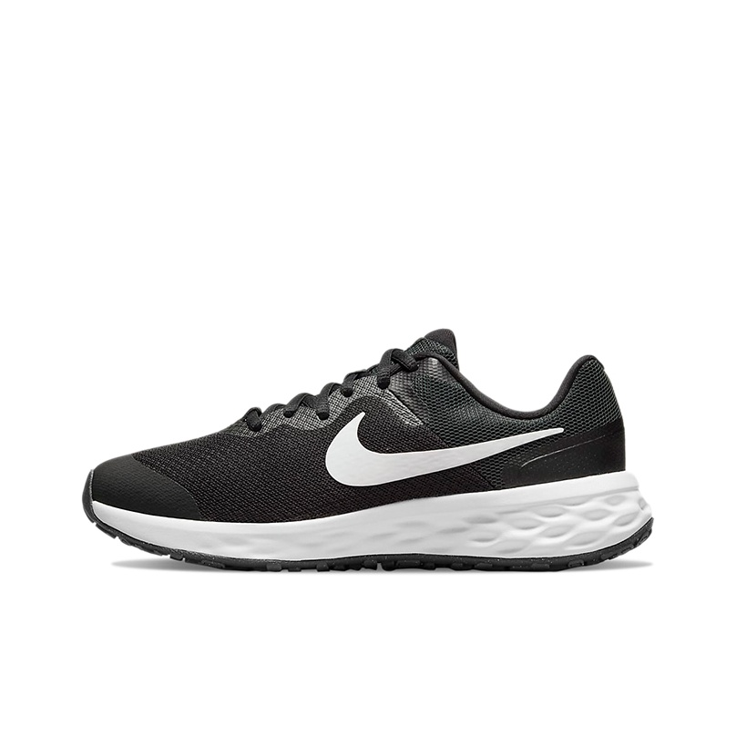 Nike REVOLUTION 6 Running Shoes Women s Low top Black white US 6Y