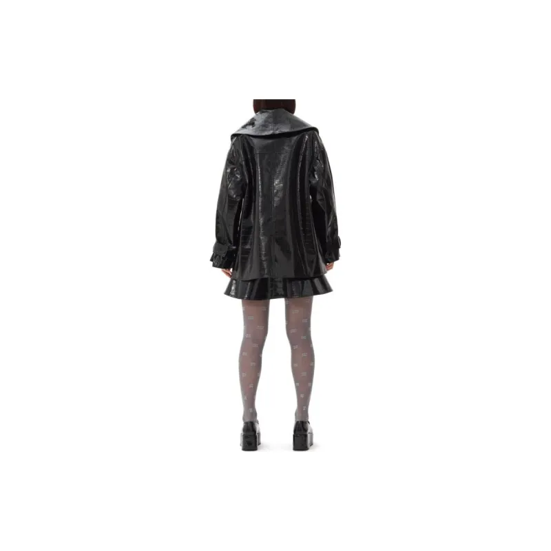 GANNI Coated Midi Jacket-3