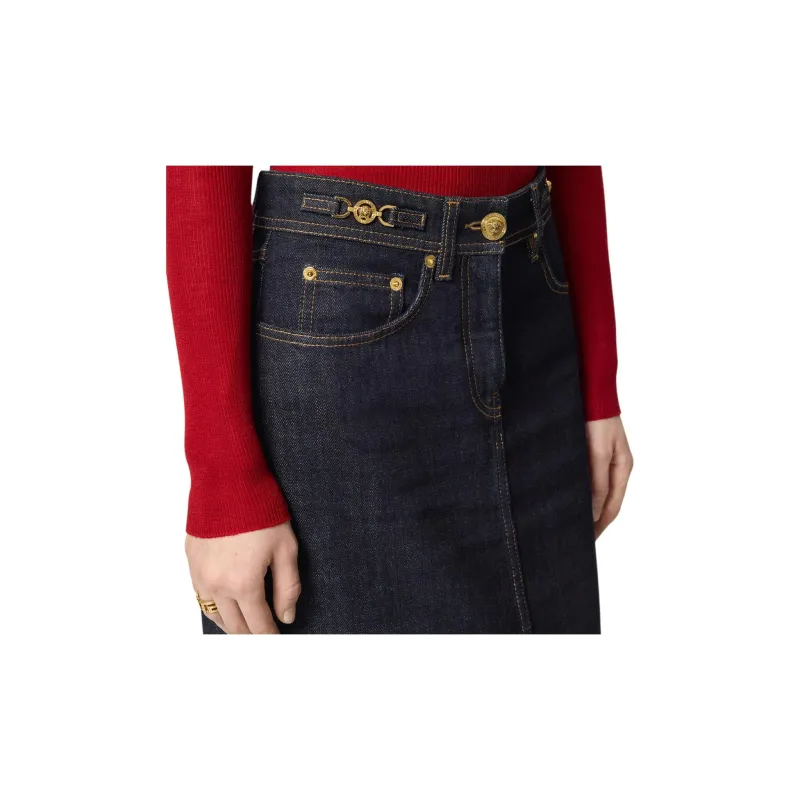 VERSACE Denim Skirt 'Dark Blue'-3