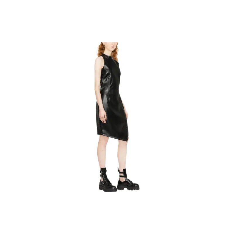 CHIARA FERRAGNI Sleeveless Faux Leather Midi Dress-3
