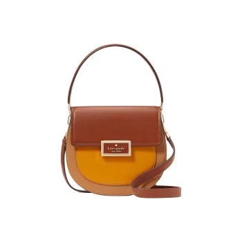 Kate Spade Saffiano Leather Shoulder Bag Crossbody Bag Handbag Women's Yellow Multicolor