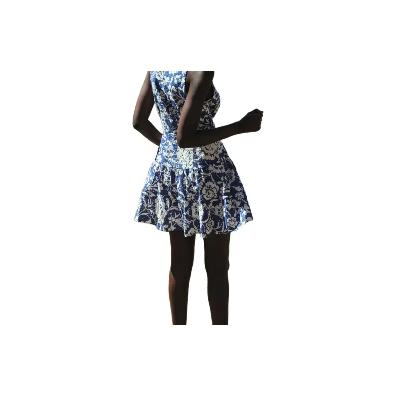 ZARA Sleeveless Dress Women's Blue/White-3
