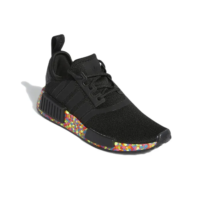 Adidas Originals NMD_R1 Kids Lifestyle Shoes Black Yellow Teenagers-2