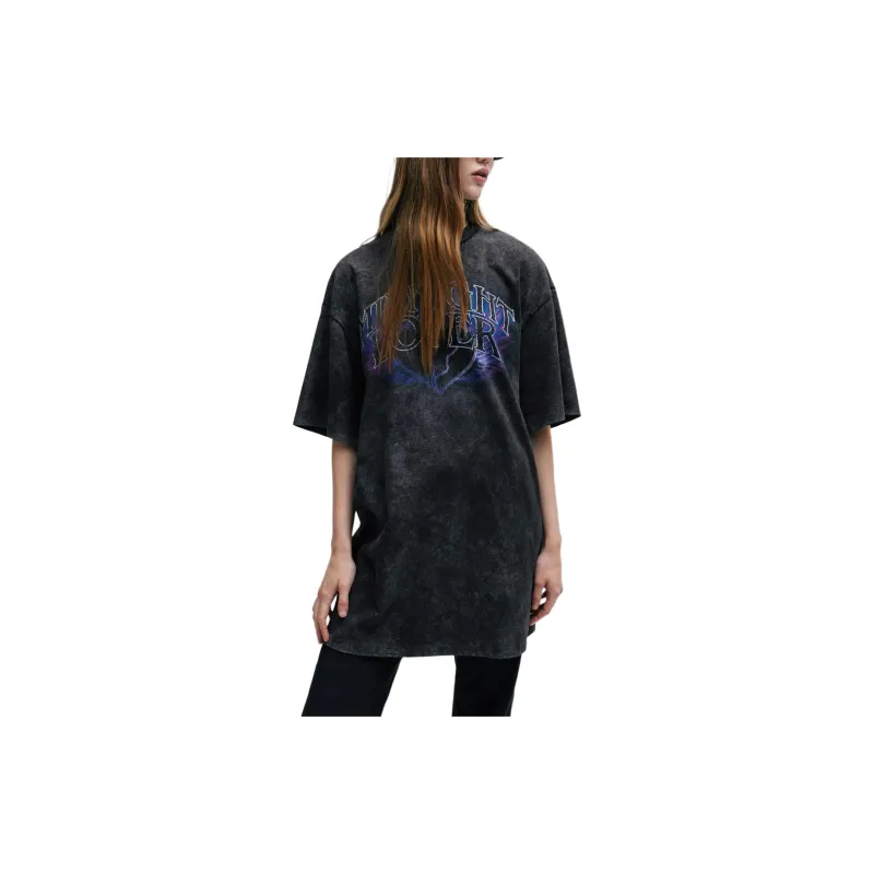 HUGO BOSS Cotton-Jersey T-Shirt Dress With Seasonal Print Short-Sleeved Dresses Women's Black-3