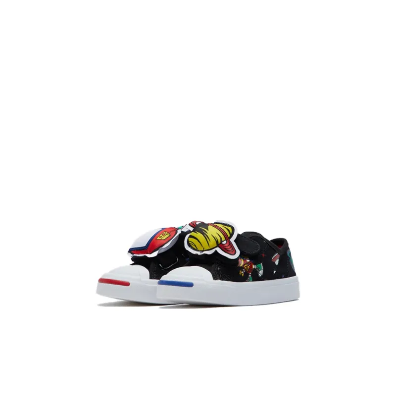 Converse Jack Purcell Low Top Skateboard Shoes Black Red Infant And Toddler-1