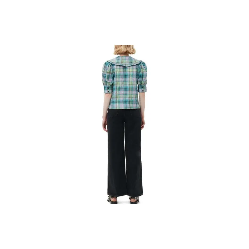 GANNI SS23 520 Series Shirts Women's Lake Blue-2