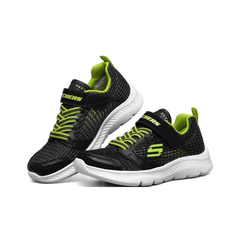 Skechers Go Run 400 Low Top Kids' Running Shoes Black Green Teenagers-5