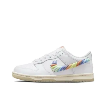 Nike Dunk Low SE Rainbow Lace Swoosh White GS