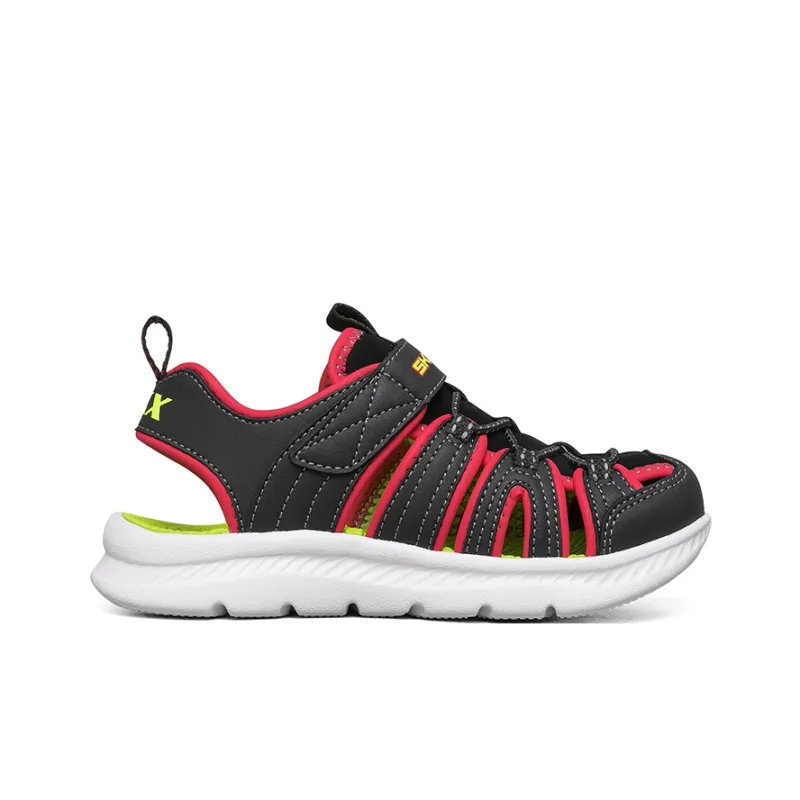 Skechers Slip Resistant, Abrasion Resistant, Breathable Children's Sandals Black Red Teenagers-1