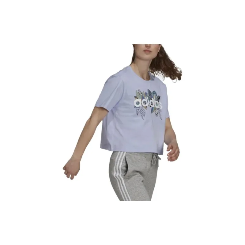 Adidas Crop Tops Women's Purple-3