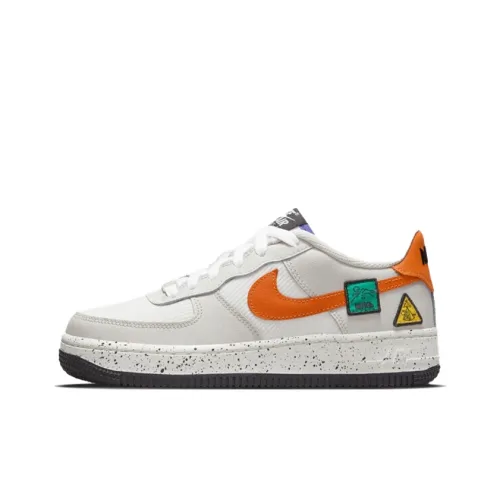 Nike Air Force 1 Low Light Bone Sail Starfish Orange GS