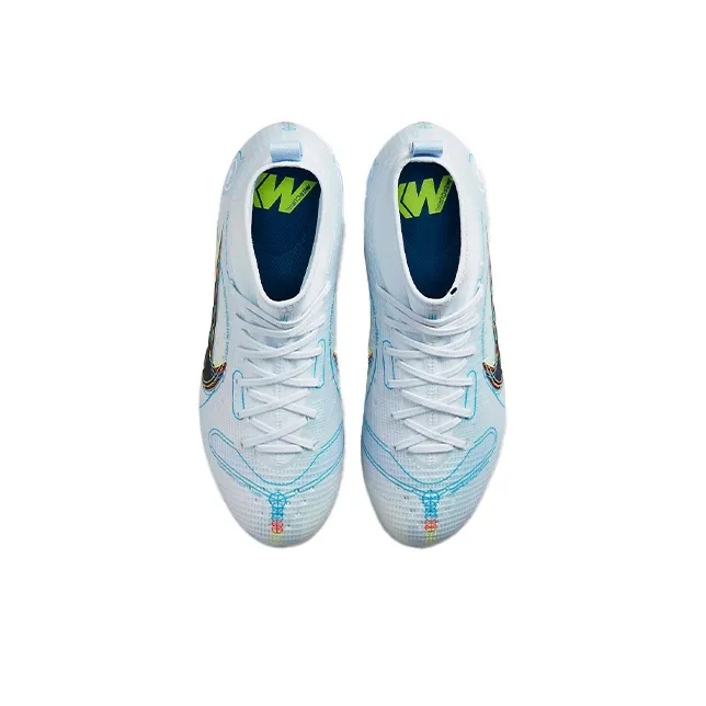 Nike Mercurial Superfly 8 Slip Resistant Cushioning Wear Resistant Lightweight Mid Top Kids' Soccer Shoes Gray Kids'-3