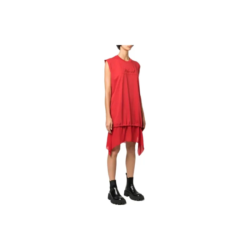 DIESEL Sleeveless Dresses Women's Red-3