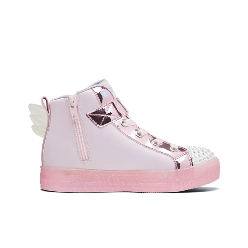 Skechers Shuffle Brights High Top Kids' Skateboarding Shoes Light Pink Teenagers-1
