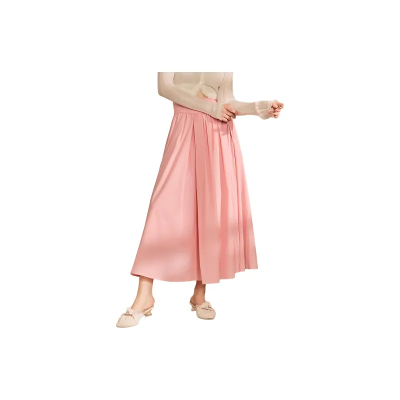 QIAOYUHUAZUN Casual Long Skirts Women's Pink-2