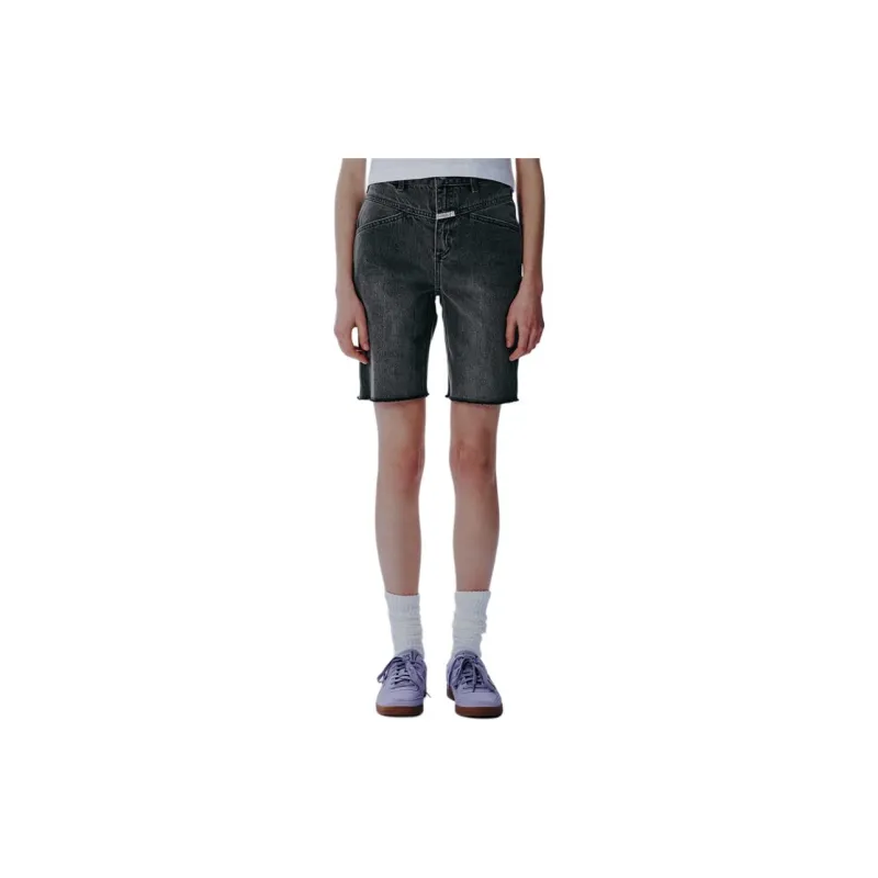 MARITHE FRANCOIS GIRBAUD SS24 Denim Shorts Women's Light Gray-2
