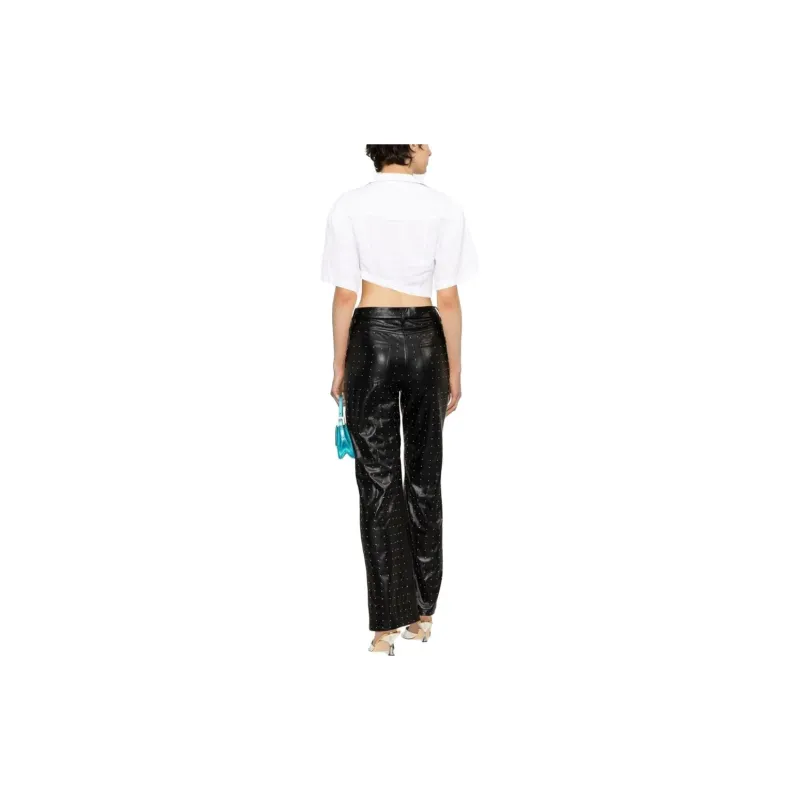 Rotate Studded Faux leather Trousers-1