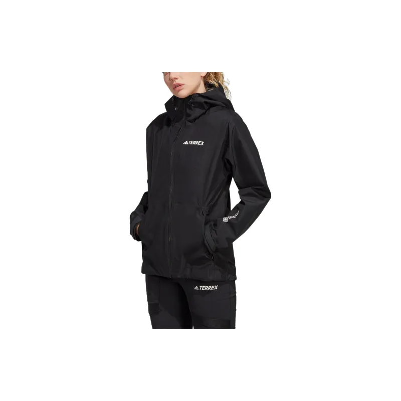 Adidas Waterproof And Windproof Windbreaker Jacket Women's Black-1
