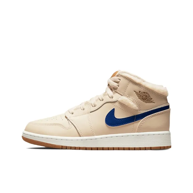 Jordan 1 Mid Utility Fleece Pearl White GS-1