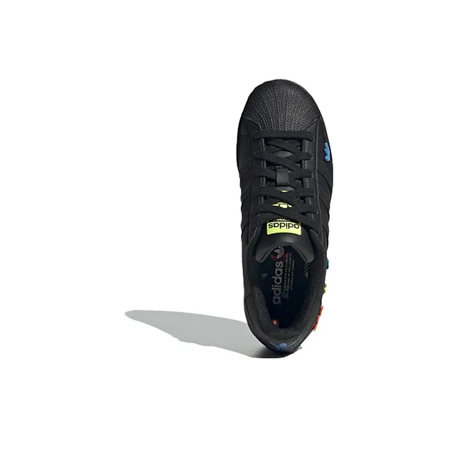 Adidas Originals Abrasion Resistant Breathable Low Top Kids' Skateboarding Shoes Black Teenagers-6