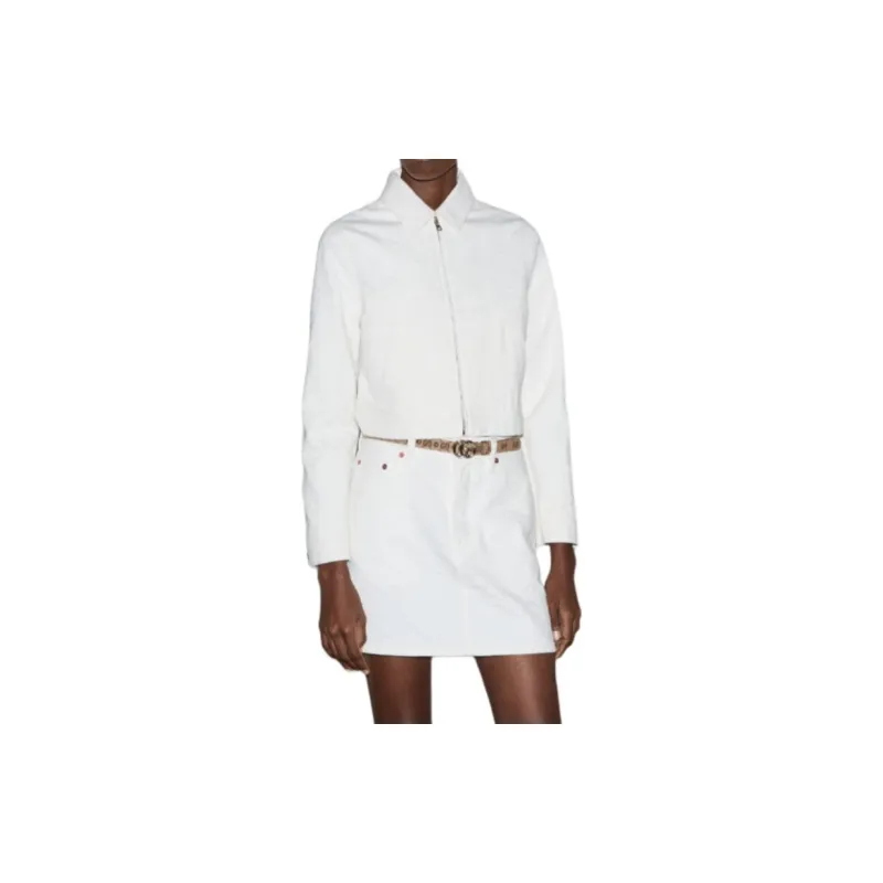 GUCCI Lido Jackets Coats Women's White-3