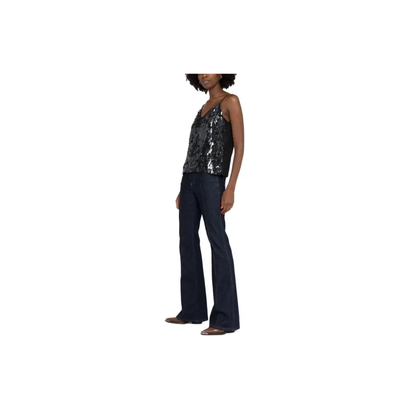 PINKO Sequinned Embellished Vest Top-3