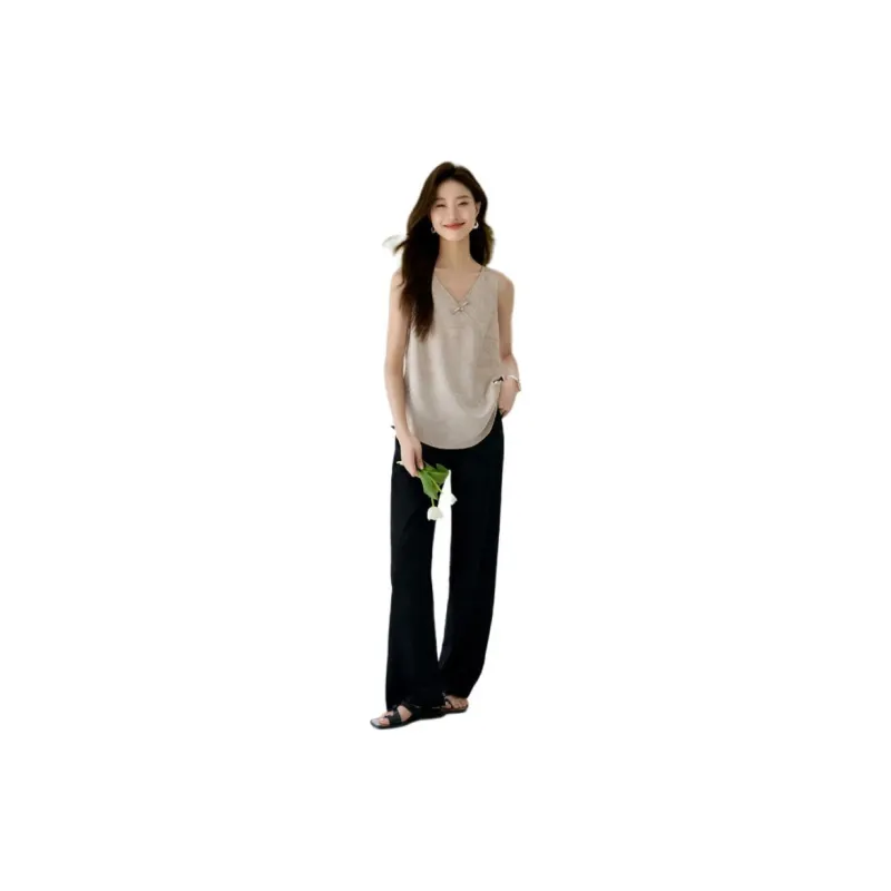 Mo Han Yi Mei Tank Top Women's Champagne Khaki-1