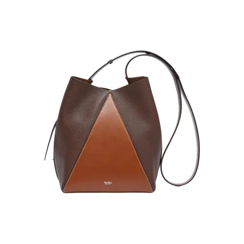 MaxMara Deer-Print Calfskin Bucket Bags Shoulder Bag Crossbody Bag Medium Size Women's Cocoa