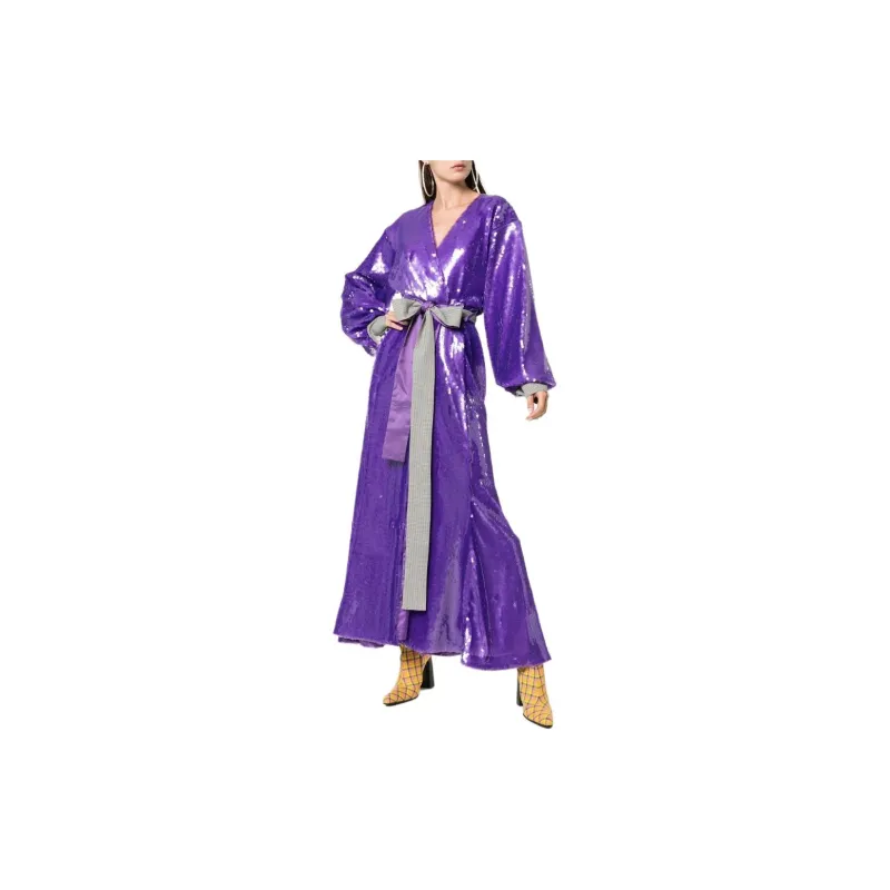 NATASHA ZINKO Sequin Embellished Maxi Robe Dress-1