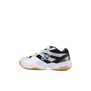 YONEX Cushioning Slip Resistant Low Top Badminton Shoes White Sea Blue Kids'
