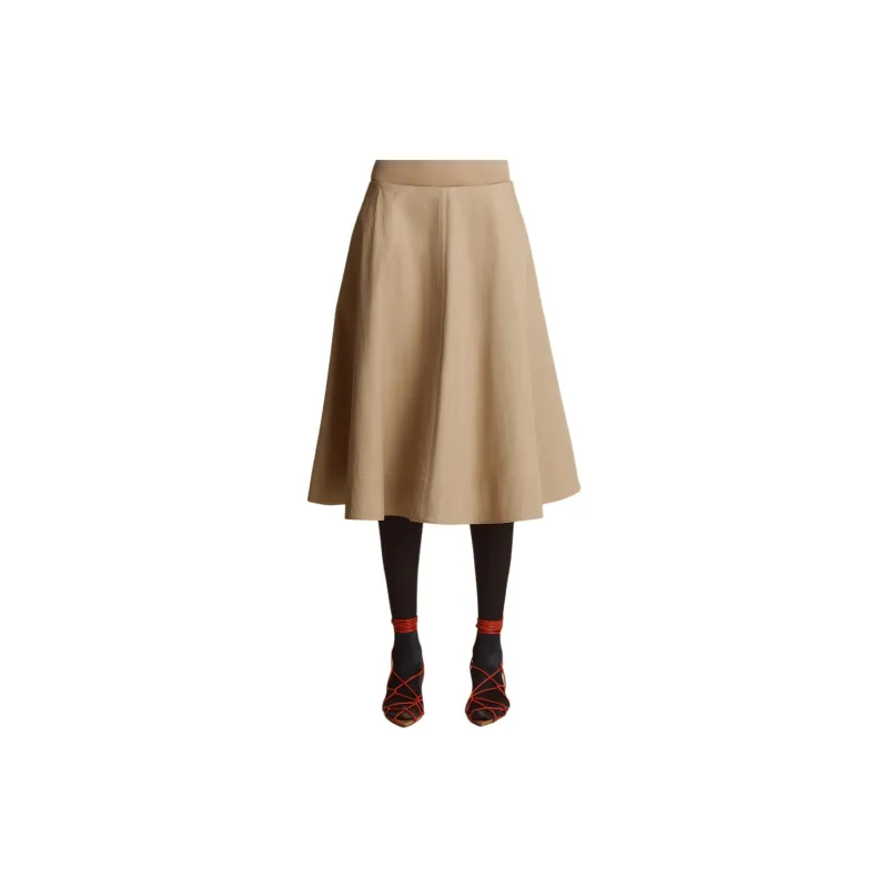 KHAITE Renta A Line Twill Midi Skirt-1