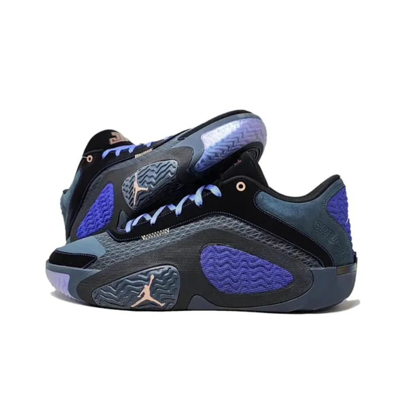 Jordan Tatum 2 'Change' PE Cushioning Wear-Resistant Low-Top Basketball Shoes Men's Black Purple-3
