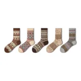 Double-Needle Ethnic Style Crew Socks A