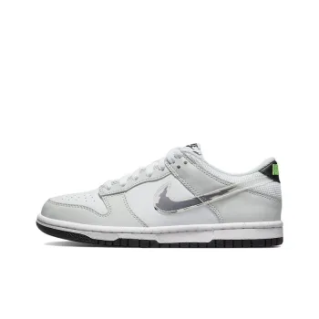 Nike Dunk Low Glitch Swoosh White Grey GS