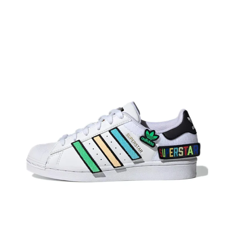Adidas Originals Junior Abrasion Resistant Low Top Skateboard Shoes White Blue Green Teenagers-0