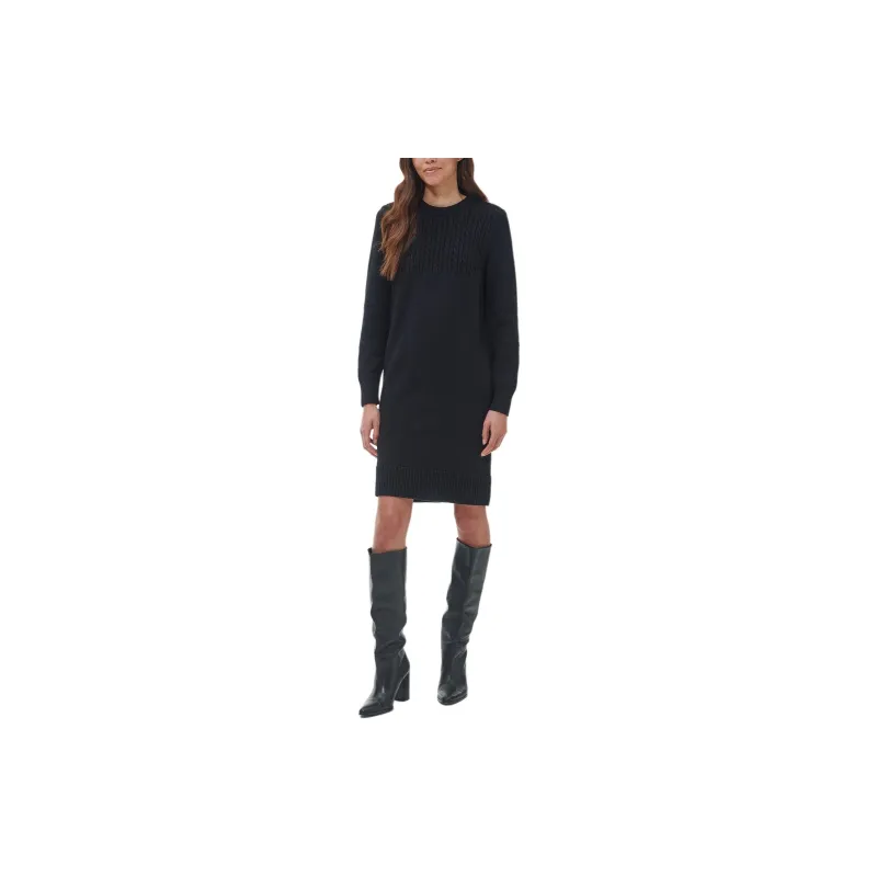 BARBOUR Stitch Guernsey Dress Long-Sleeved Dresses Women's Black-3