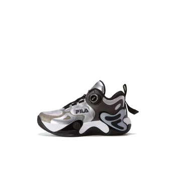 FILA KIDS Low Top Children's Basketball Shoes Black Silver Gray Kids'