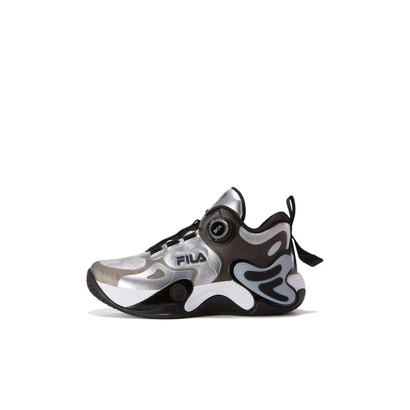 FILA KIDS Low Top Children's Basketball Shoes Black Silver Gray Kids'-0