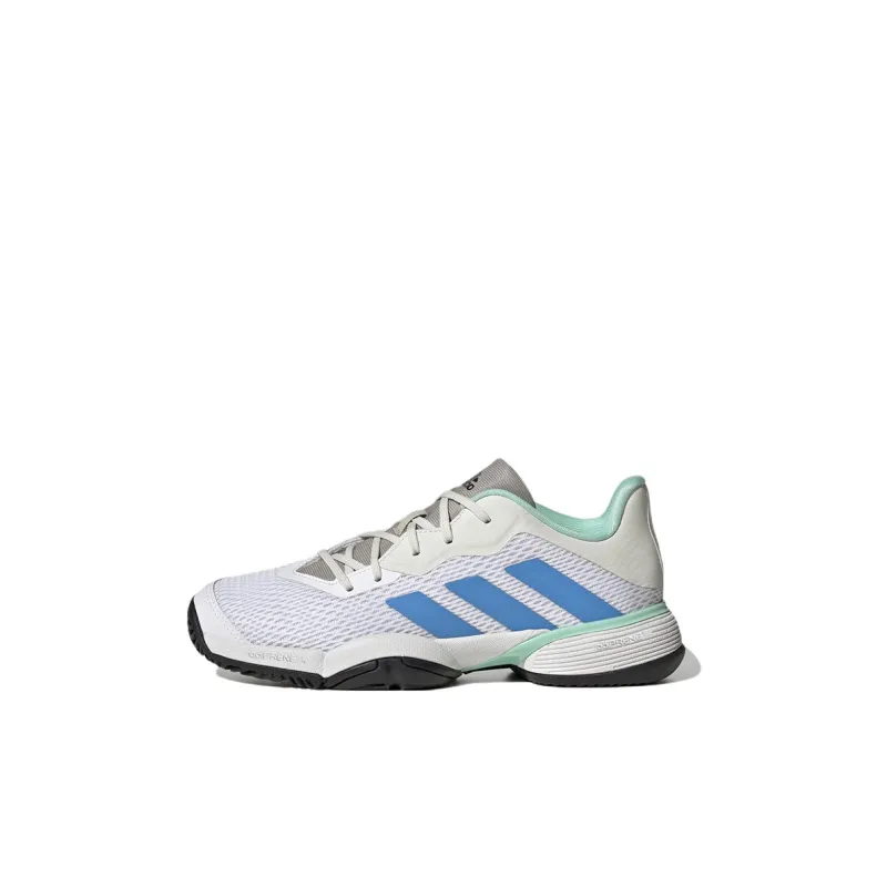 Adidas Barricade Tennis K Anti Slip Wear Resistant Low Top Kids' Training Shoes White Blue Kids'-0
