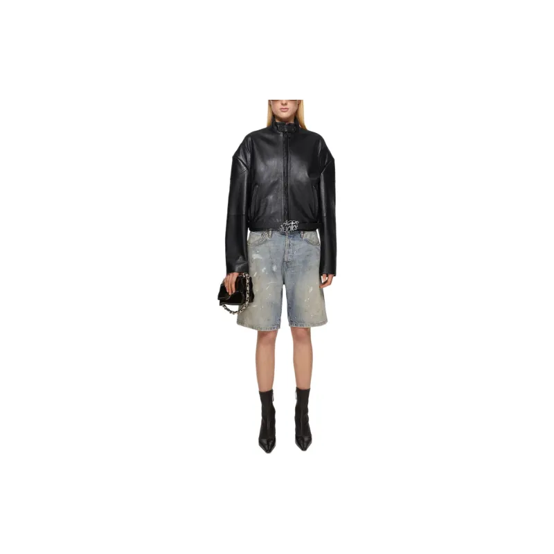 Acne Studios Leather Jacket Jackets & Coats Women's Black-2