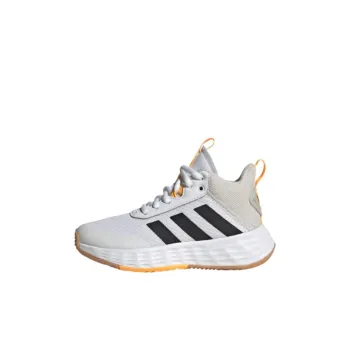 Adidas OwnTheGame 2.0 K Mid Top Performance Basketball Shoes White Black Yellow Kids'