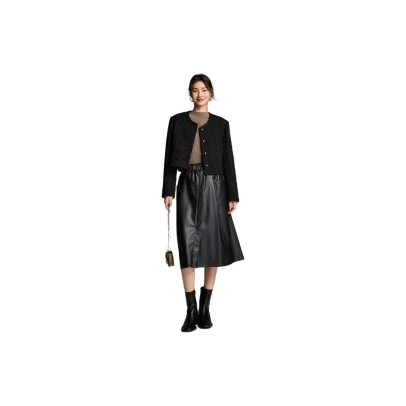 CHUMIAN Cropped Coats Women's-5