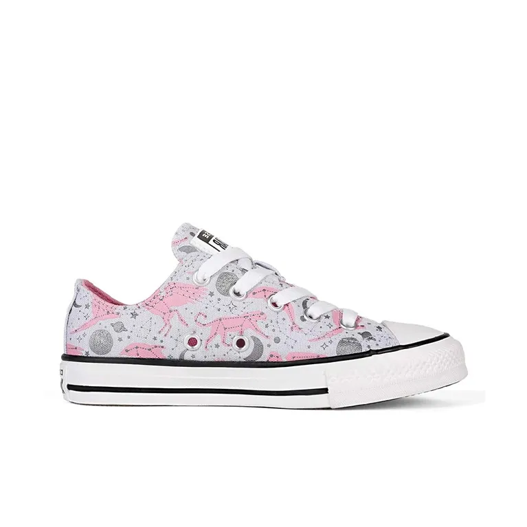 Converse Chuck Taylor All Star Anti Slip Wear Resistant Low Top Kids Canvas Shoes Gray Pink Teenagers-1