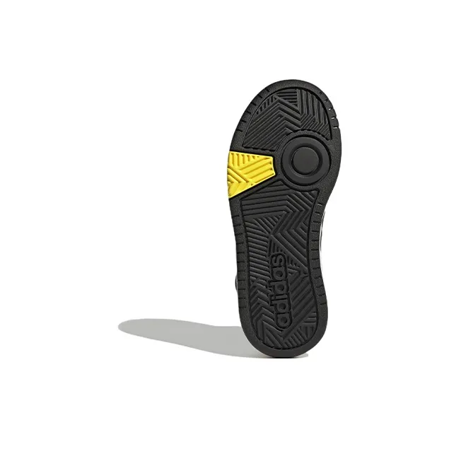 Adidas Neo Hoops Mid K Anti Slip Wear Resistant Mid Top Skateboard Shoes White Black Yellow Kids'-5