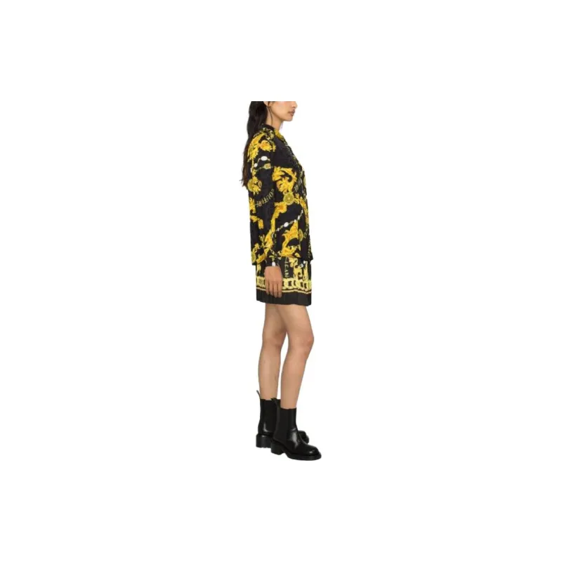VERSACE JEANS COUTURE Logo Couture Printed Button Up Blouse-3